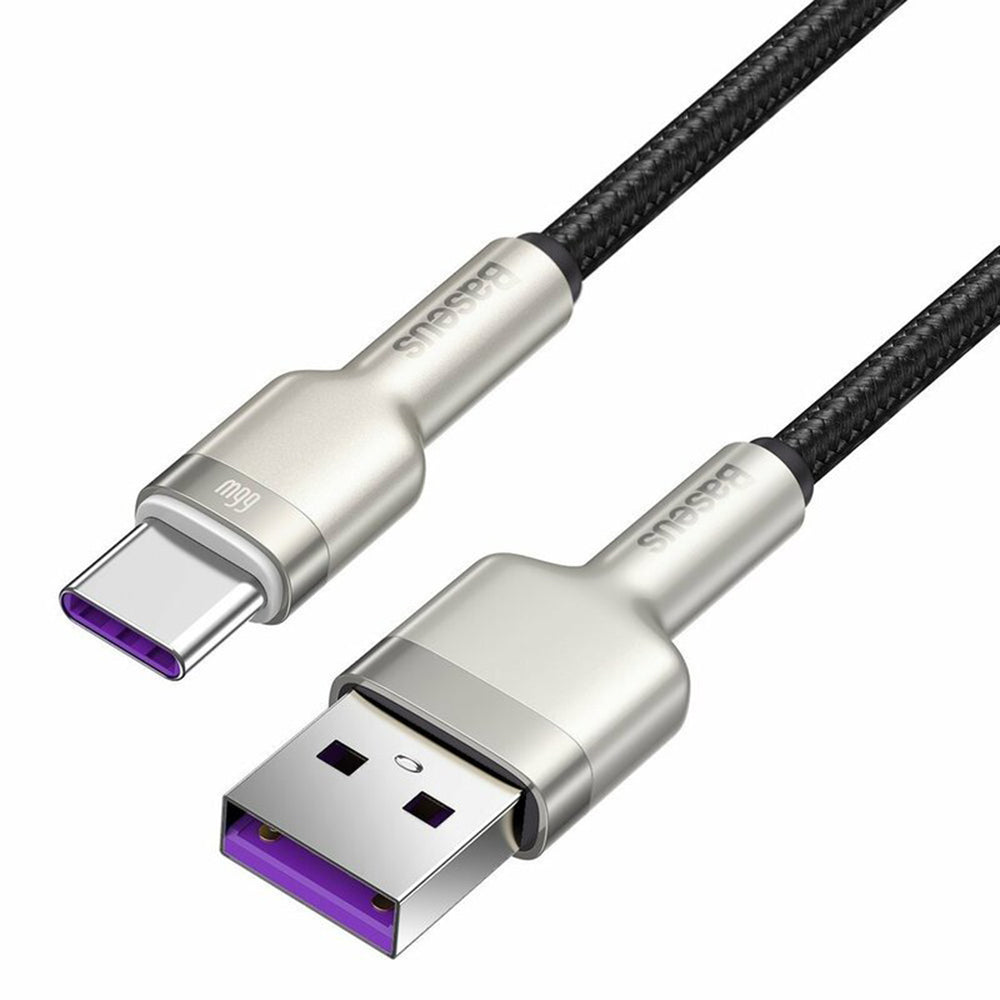 Câble de Données et de Charge USB-A - USB-C Baseus Cafule Metal Series, 66W, 2m, Noir CAKF000201