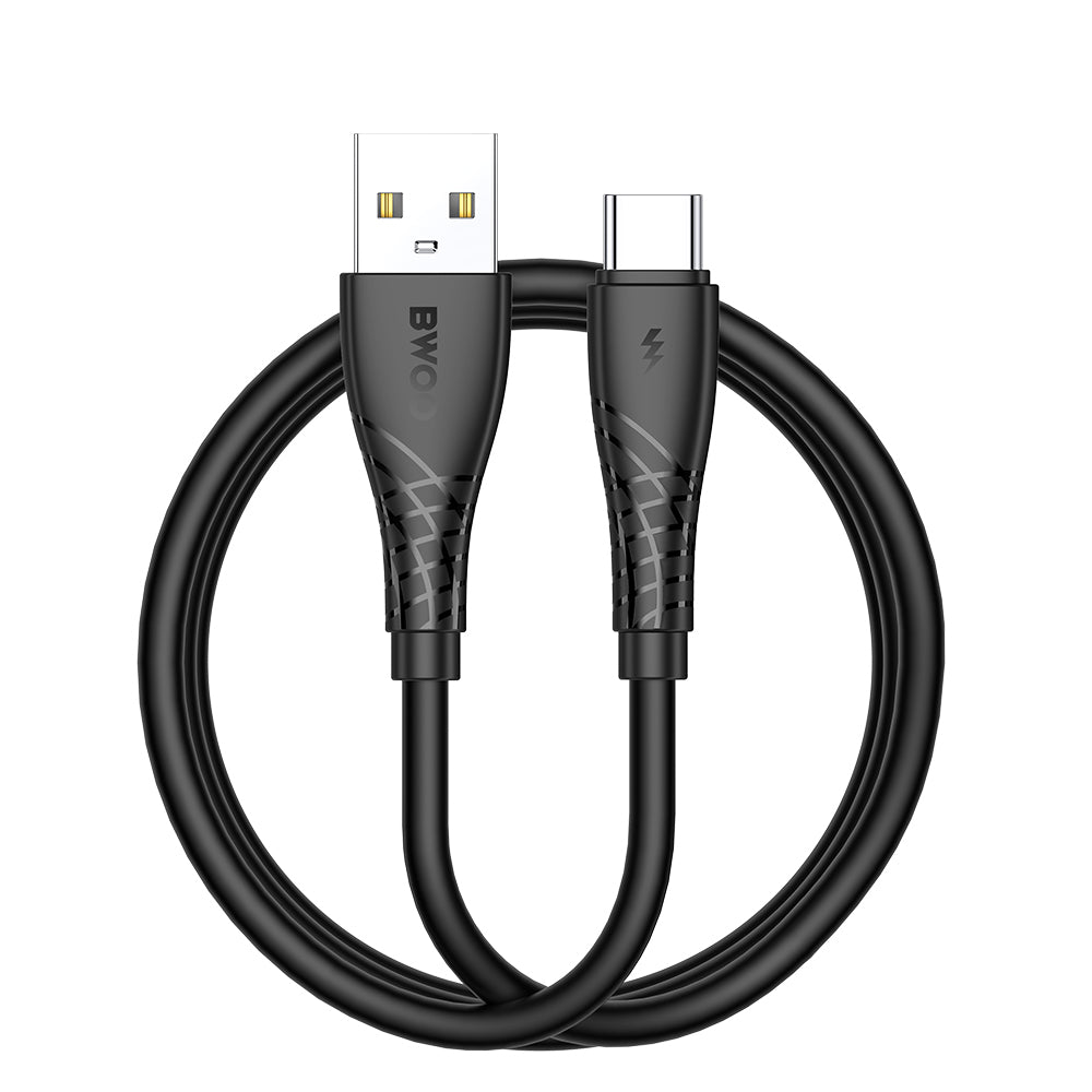 USB-A to USB-C Data and Charging Cable BWOO BO-X318C, 27W, 1m, Black