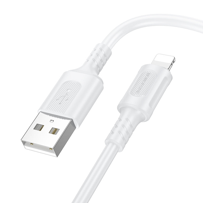 Câble de Données et de Charge USB-A - Lightning Borofone BX111 Feliz, 18W, 1m, Blanc