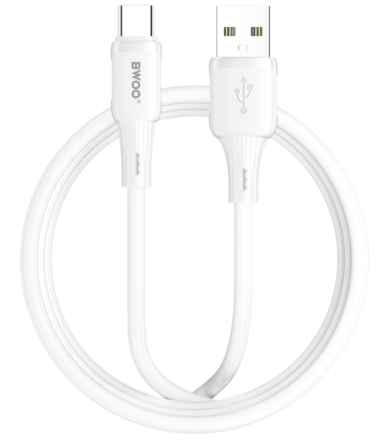 USB-A to USB-C Data and Charging Cable BWOO X329C, 15W, 1m, White