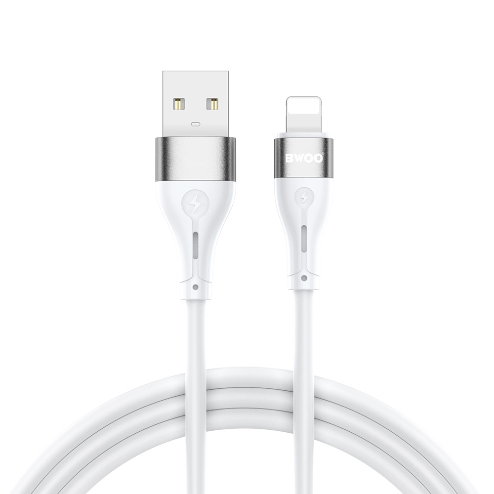 Câble de données et de charge USB-A - Lightning BWOO X280L, 15W, 1m, Blanc