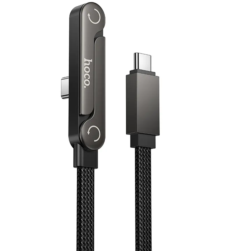 Câble de données et de charge USB-C - USB-C HOCO U150 Exquisite, 60W, 1,2m, Noir