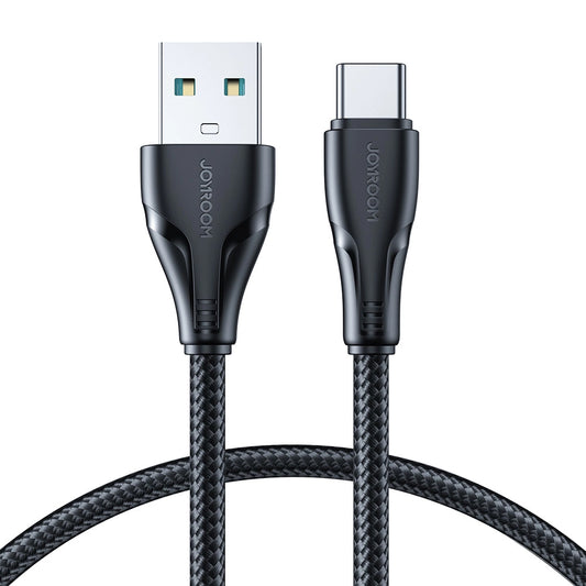 USB-A to USB-C Data and Charging Cable Joyroom Surpass, 18W, 1.2m, Black S-UC027A11