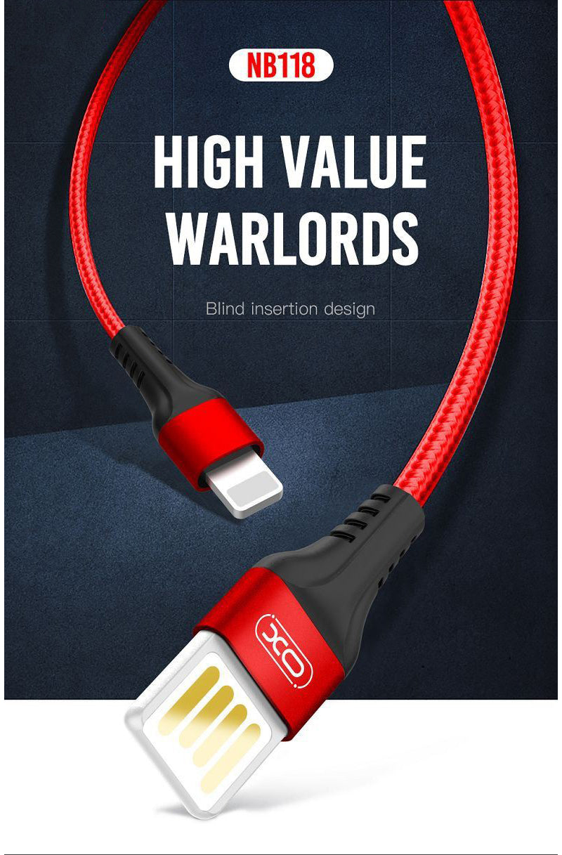 Câble de Données et de Charge USB-A - microUSB XO Design NB118, 18W, 1m, Rouge