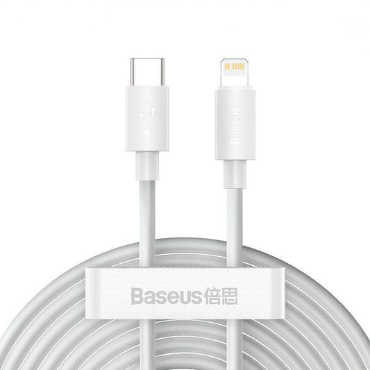 Baseus Simple Wisdom USB-C - Lightning Data and Charging Cable Simple Wisdom, 20W, 1.5m, Set 2 pieces, White