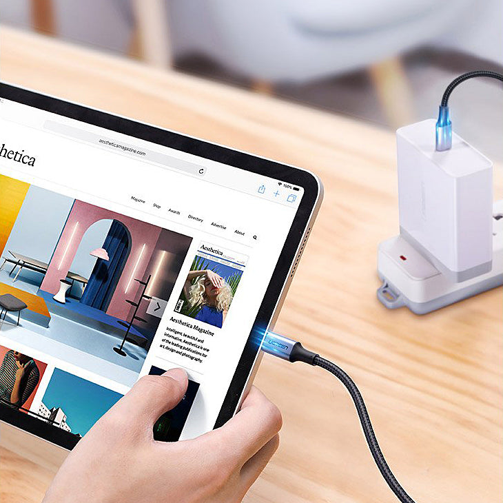 Câble de Données et de Charge USB-C - USB-C UGREEN US316, 100W, 2m, Gris