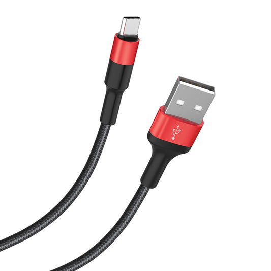 Câble de Données et de Charge USB-A - USB-C HOCO X26 Xpress, 18W, 1m, Noir Rouge