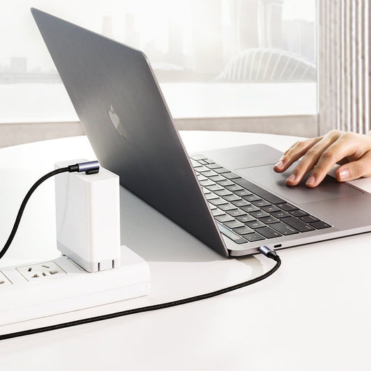 Câble de données et de charge USB-C - USB-C UGREEN US255 USB-C coudé, 60W, 2m, gris