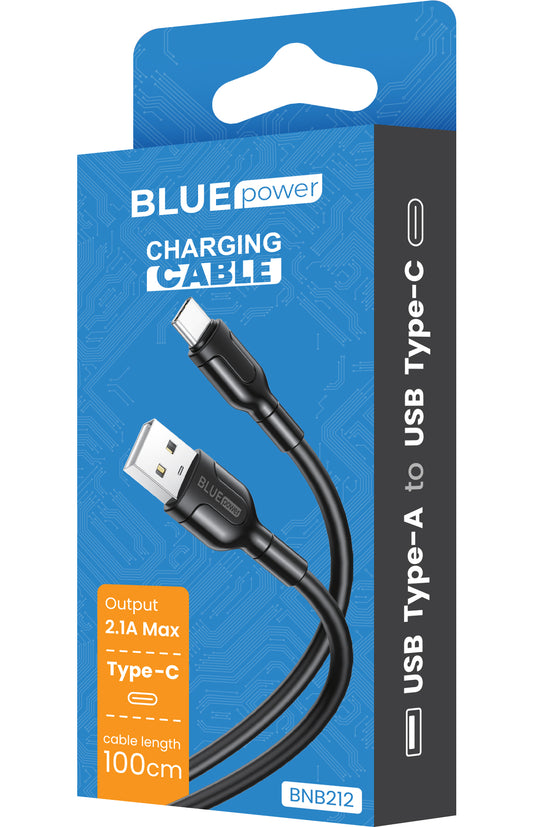 Câble de données et de charge USB-A - USB-C BLUE Power BLUE Power BNB212, 18W, 1m, Noir