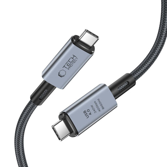 Câble de données et de charge USB-C - USB-C Tech-Protect Ultraboost Max, 240W, 2m, gris