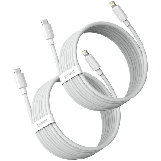 Baseus Simple Wisdom USB-C - Lightning Data and Charging Cable Simple Wisdom, 20W, 1.5m, Set 2 pieces, White