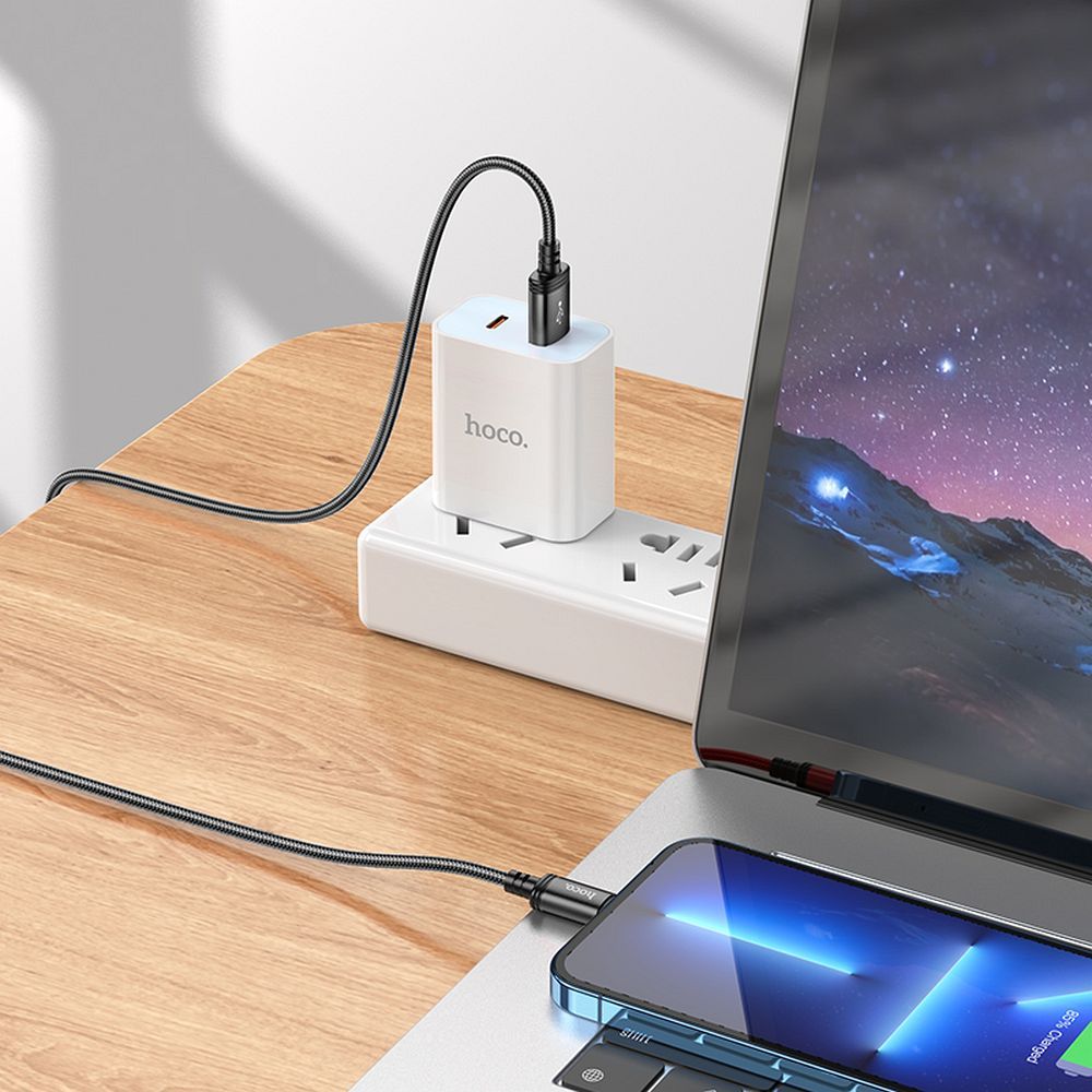 Câble de Données et de Charge USB-A - Lightning HOCO X89, 18W, 2m, Noir