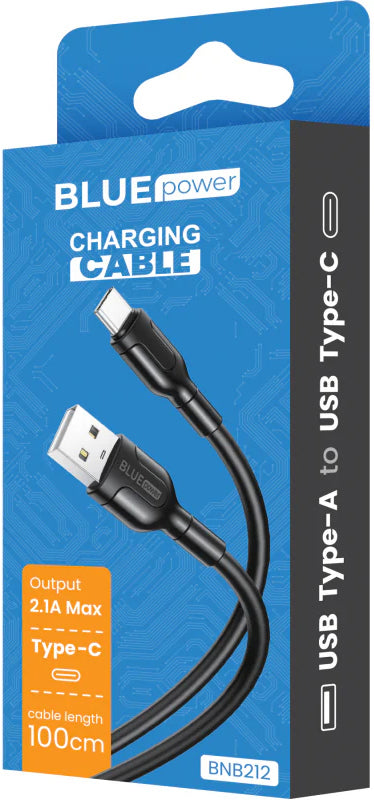 Câble de Données et de Charge USB-A - USB-C Blue Power BNB212, 18W, 1m, Blanc