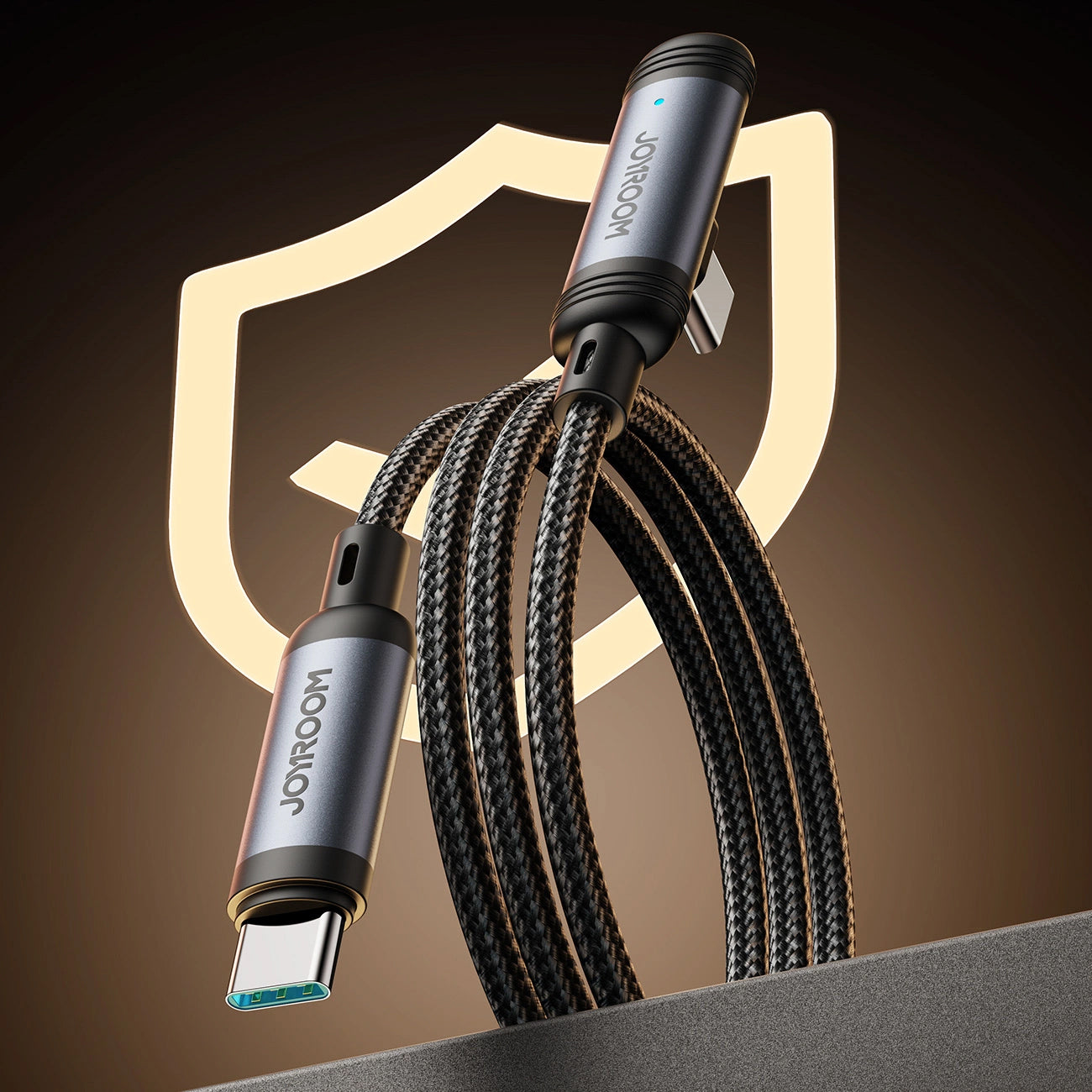 Câble de Données et de Charge USB-C - USB-C Joyroom S-A56 EnjoyX Angled, 60W, 1.2m, Noir