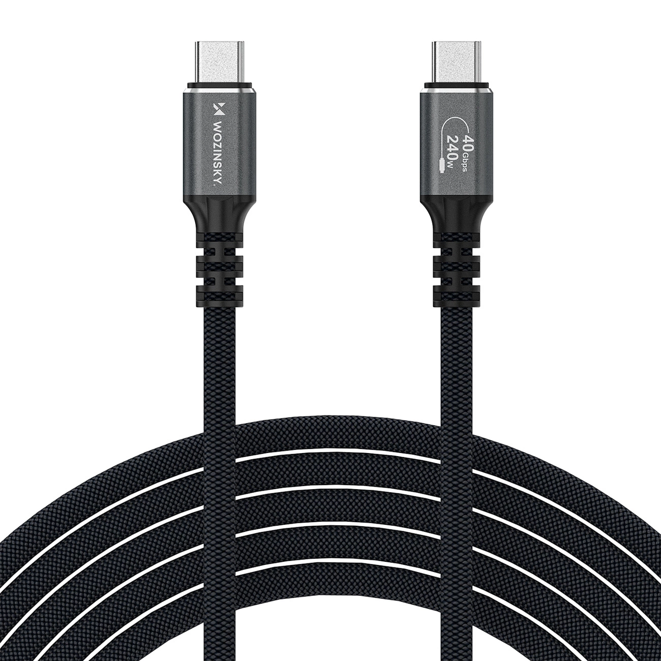 Câble de Données et de Charge USB-C - USB-C WZK WPS-UY42S, 240W, 2m, Noir