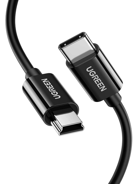 Câble de données et de charge USB-C - miniUSB UGREEN US242, 18W, 1m, Noir