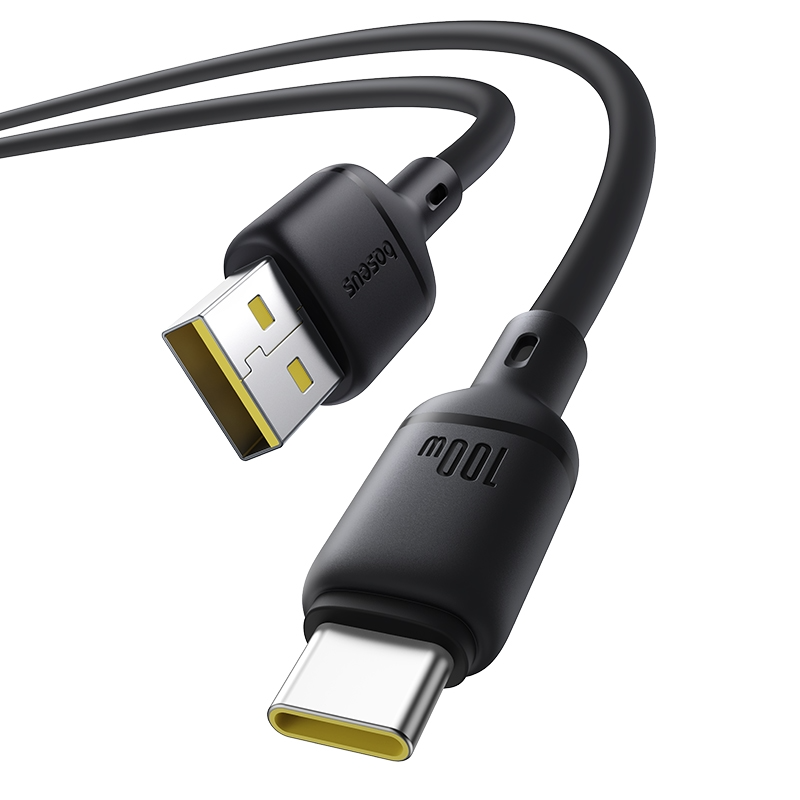 Câble de Données et de Charge USB-A - USB-C Baseus Silky, 100W, 1m, Noir P10377703113-00