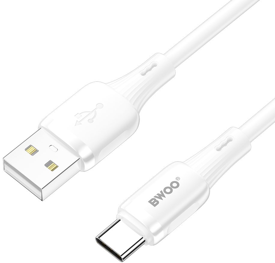 USB-A to USB-C Data and Charging Cable BWOO X329C, 15W, 1m, White