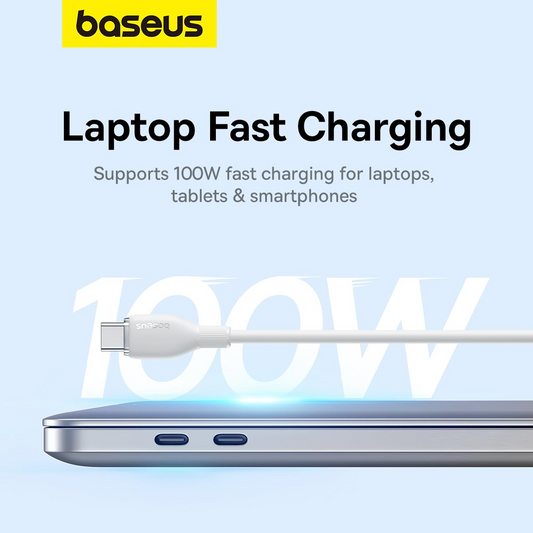 Câble de Données et de Charge USB-C - USB-C Baseus Pudding, 100W, 1.2m, Blanc P10355702221-00