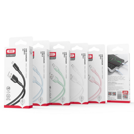 USB-A to microUSB Data and Charging Cable XO Design NB212, 18W, 1m, White
