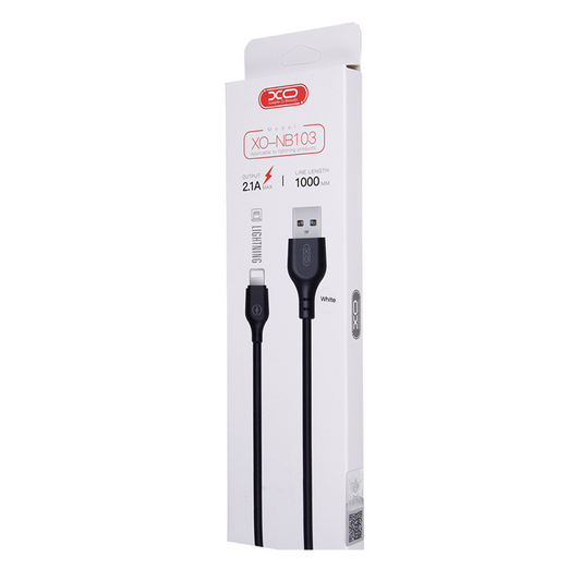 Câble de données et de chargement USB-A - Lightning XO Design NB103, 18W, 1m, blanc