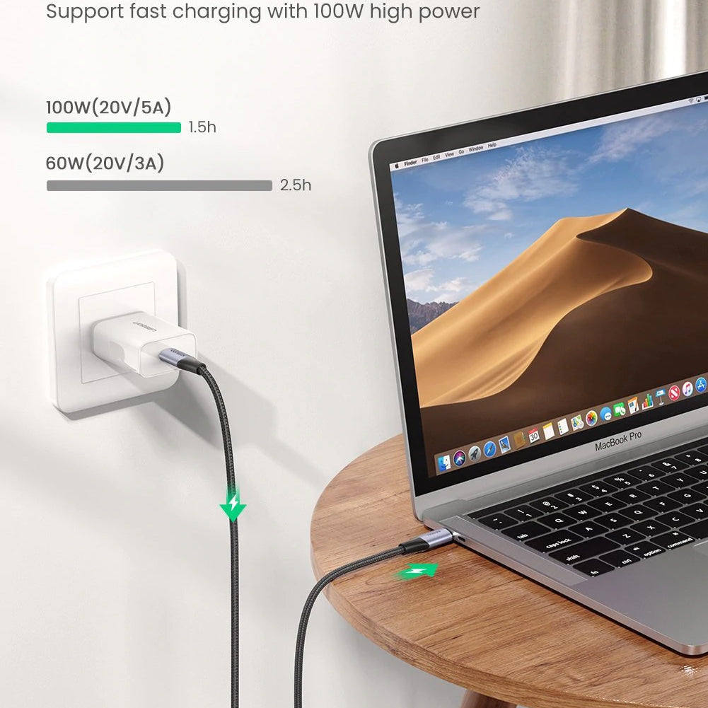 Câble de données et de charge USB-C - USB-C UGREEN US355, 100W, 1m, Noir