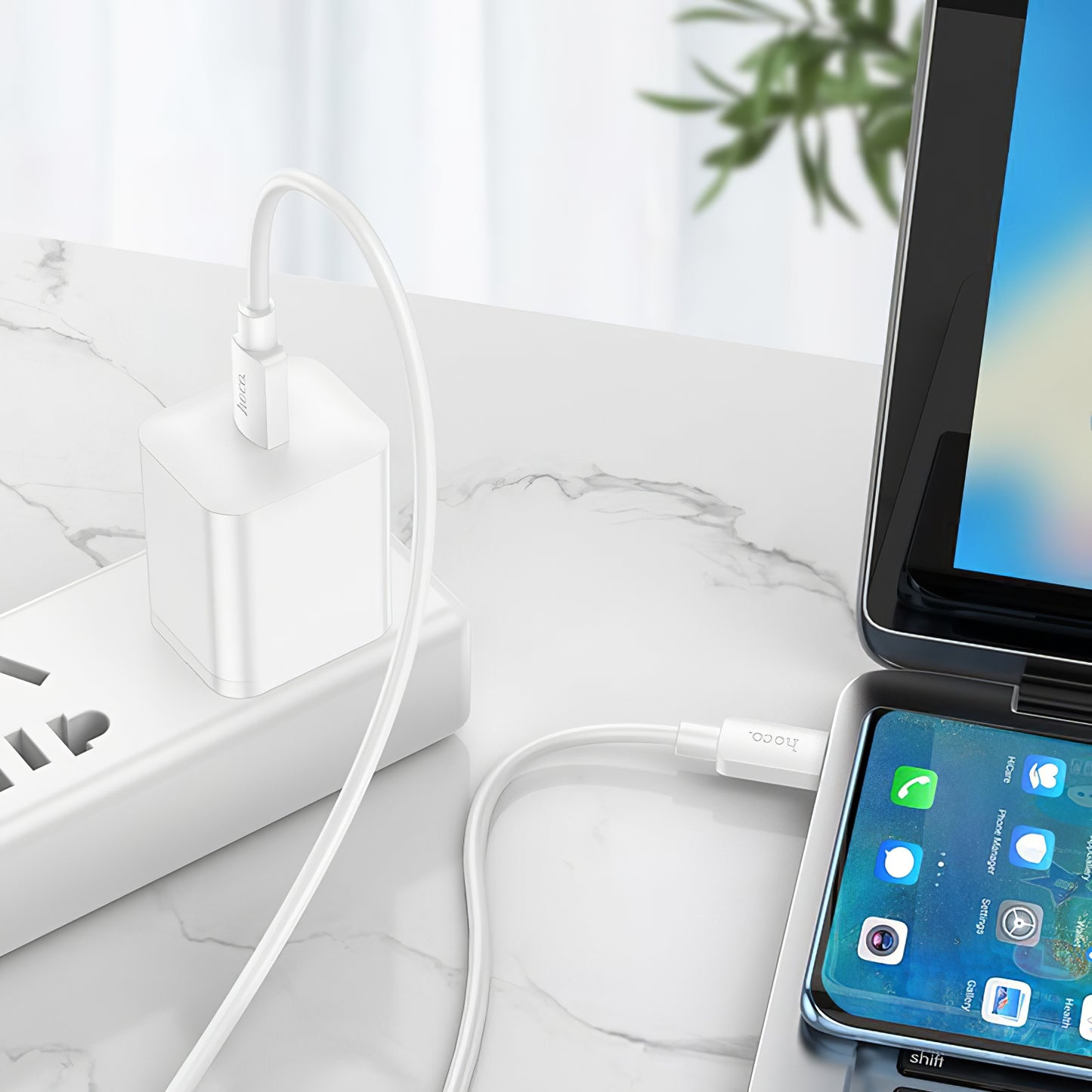 Câble de Données et de Charge USB-C - USB-C HOCO X96, 100W, 1m, Blanc