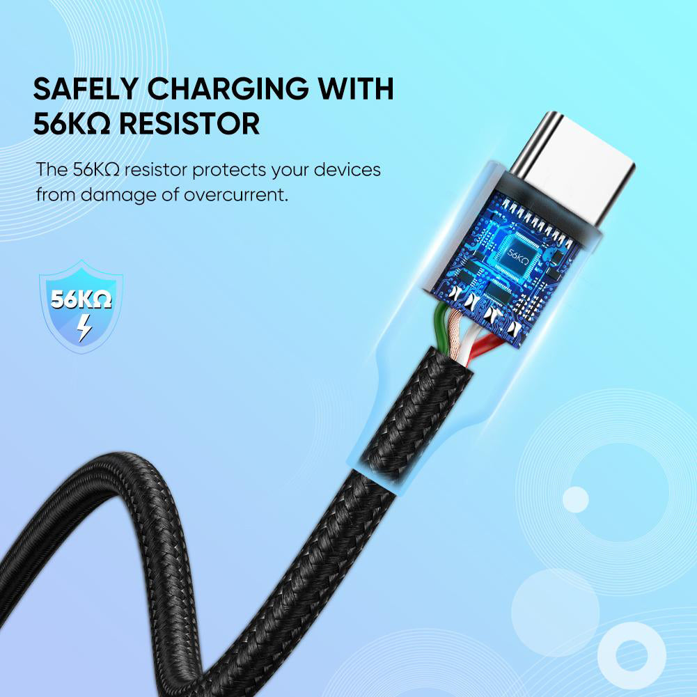 Câble de Données et de Charge USB-A - USB-C UGREEN US288, 18W, 0.5m, Noir
