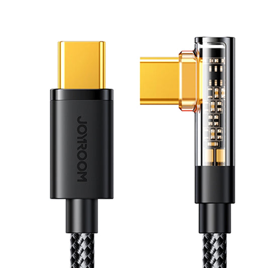 Câble de Données et de Charge USB-C - USB-C Joyroom S-CC100A6 Angled, 100W, 1.2m, Noir