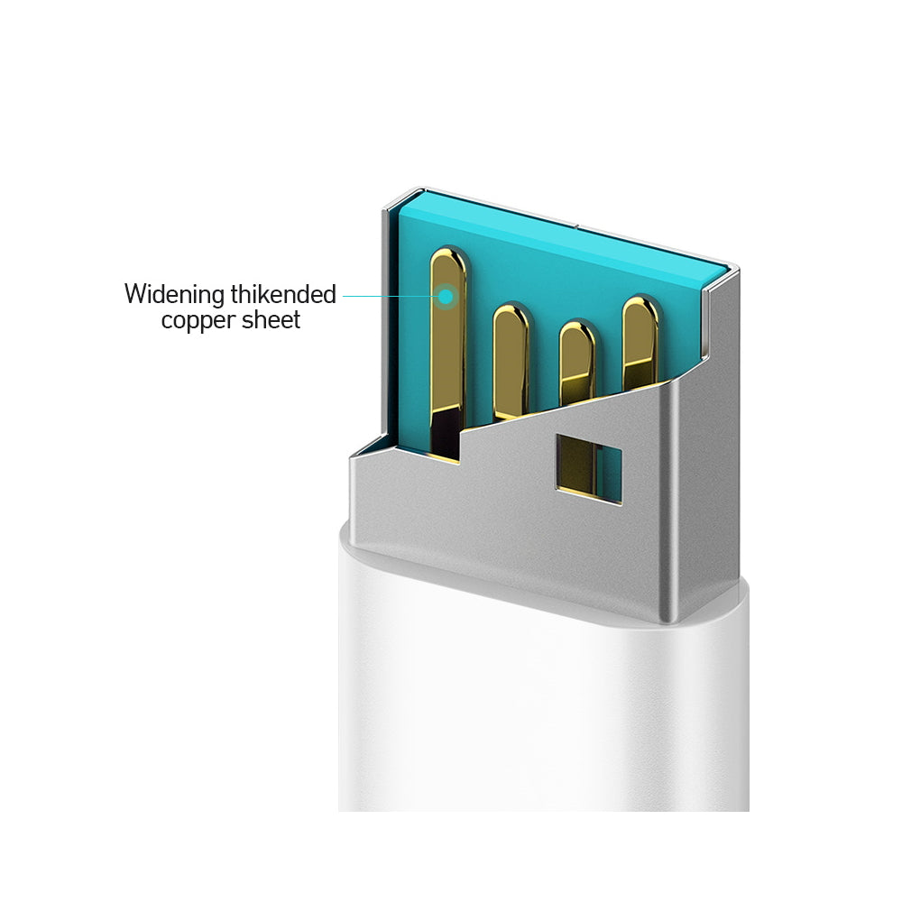 Câble de données et de charge USB-A - Lightning BWOO X172L, 15W, 1m, Blanc