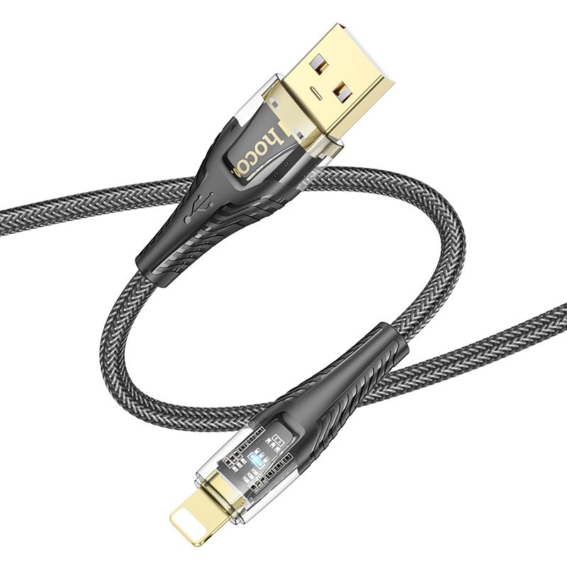 Câble de Données et de Charge USB-A - Lightning HOCO U121, 18W, 1.2m, Noir