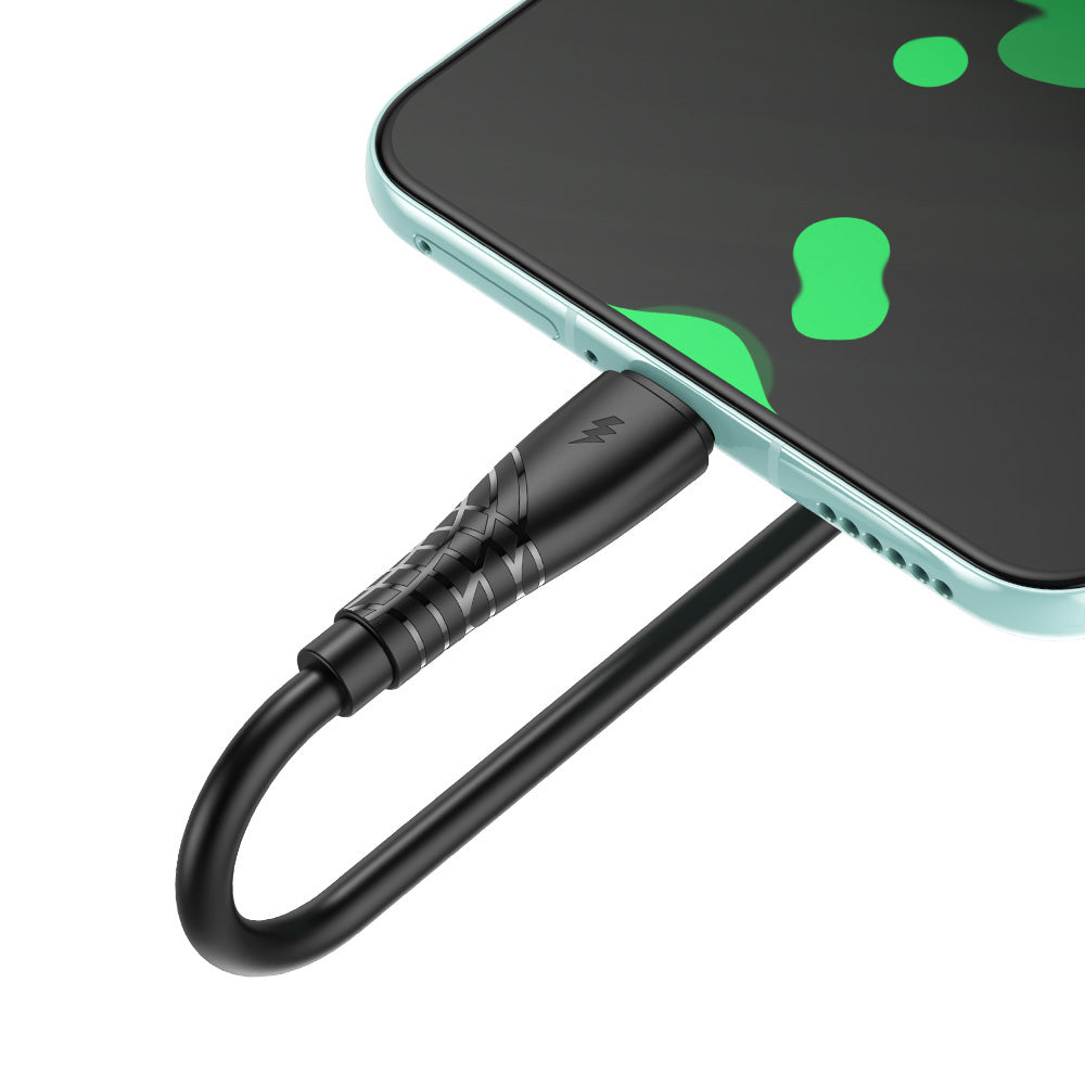 USB-A to USB-C Data and Charging Cable BWOO BO-X318C, 27W, 1m, Black