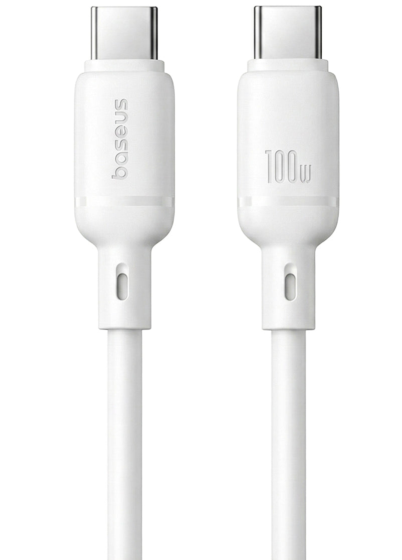 Câble de Données et de Charge USB-C - USB-C Baseus Silky, 100W, 1m, Blanc P10377704213-00