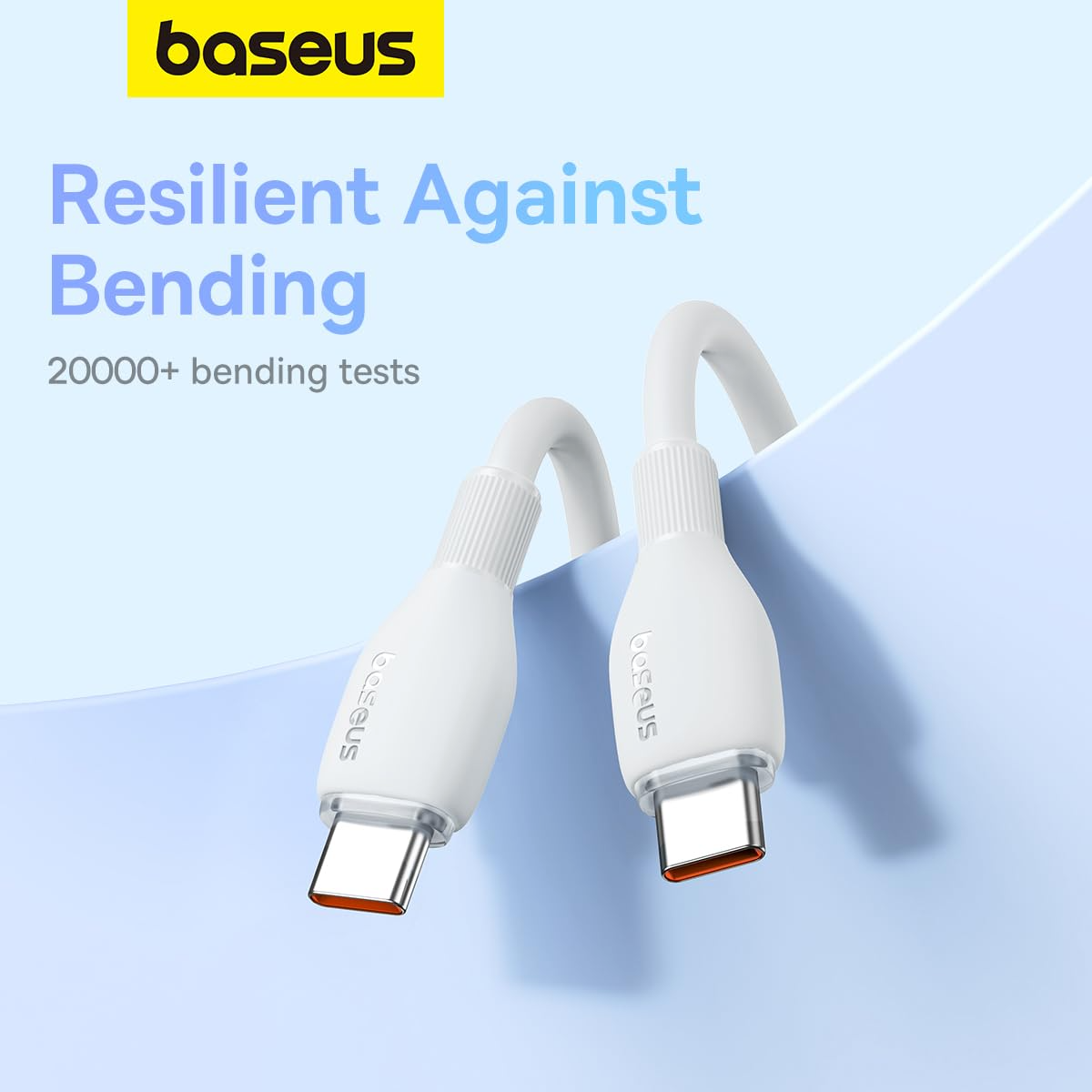 Câble de Données et de Charge USB-C - USB-C Baseus Pudding, 100W, 1.2m, Blanc P10355702221-00