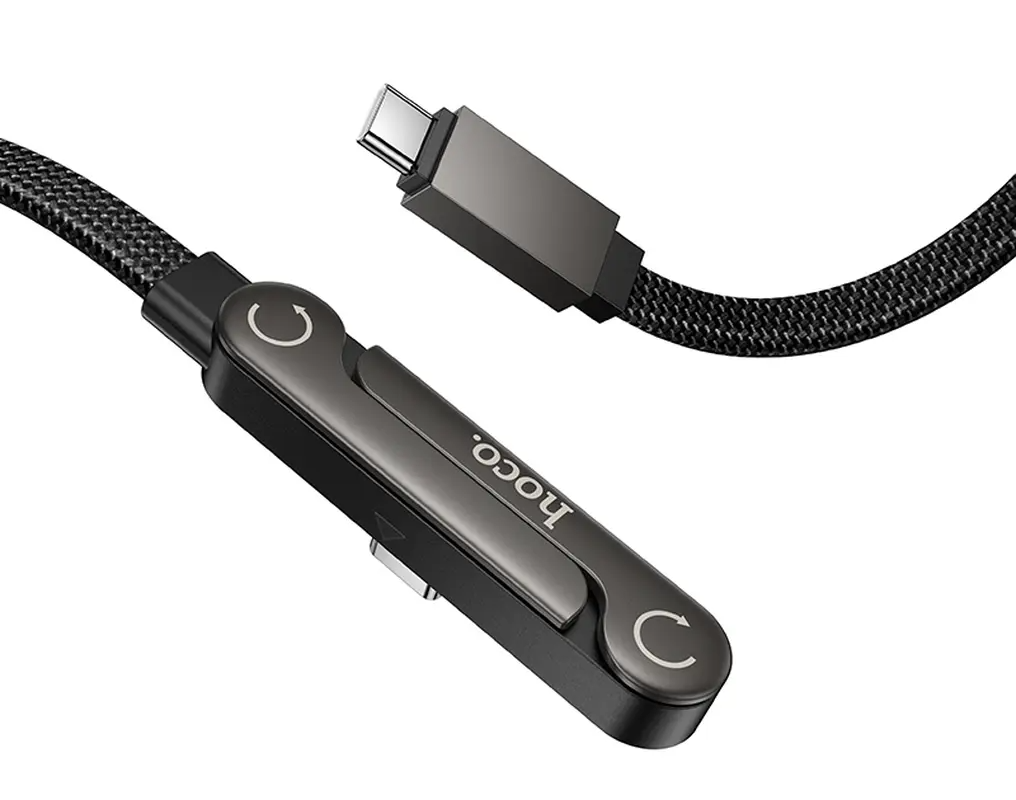 Câble de données et de charge USB-C - USB-C HOCO U150 Exquisite, 60W, 1,2m, Noir