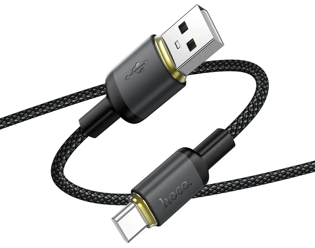 Câble de données et de charge USB-A - USB-C HOCO X128 Benefit, 36W, 1m, Noir