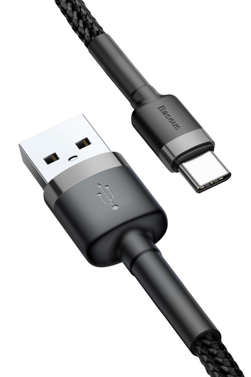 Câble de Données et de Charge USB-A - USB-C Baseus Cafule, 60W, 1m, Gris CATKLF-BG1