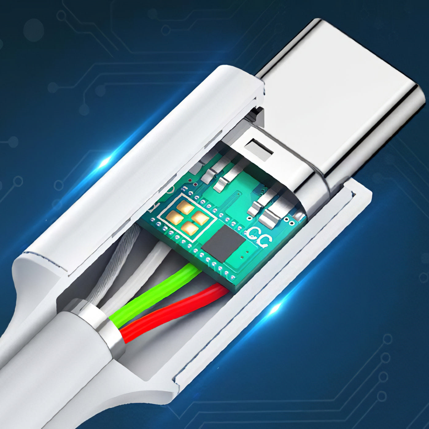 Câble de données et de charge USB-C - USB-C UGREEN US264, 60W, 1,5m, blanc