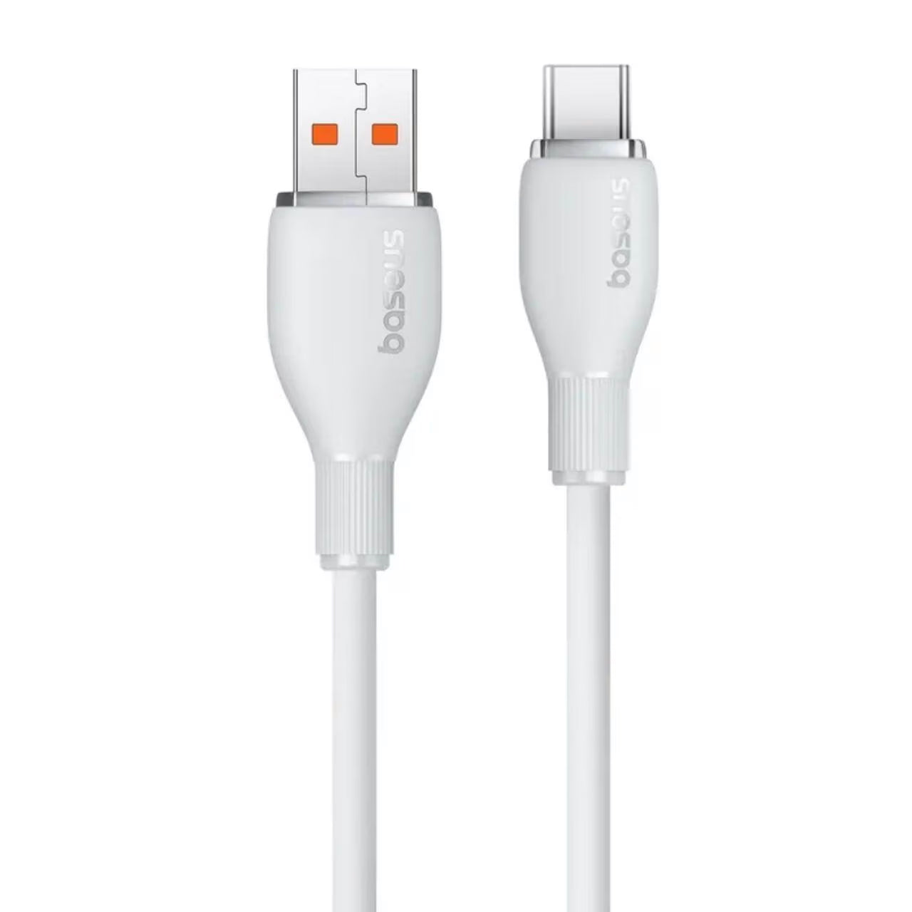 Câble de Données et de Charge USB-A - USB-C Baseus Pudding, 100W, 1.2m, Blanc