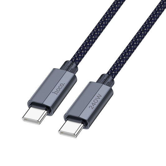 Câble de données et de charge USB-C - USB-C HOCO U134, 240W, 1.8m, 1.8m, Bleu