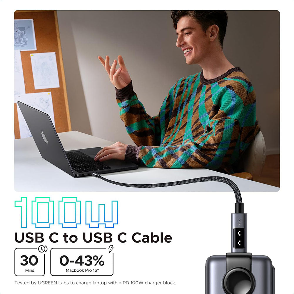 USB-C Data and Charging Cable - USB-C UGREEN L509, 100W, 2m, Gray