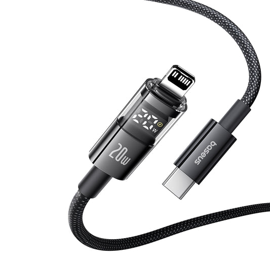 Câble de Données et de Charge USB-C - Lightning Baseus Display 2, 20W, 1m, Noir P10382703121-00