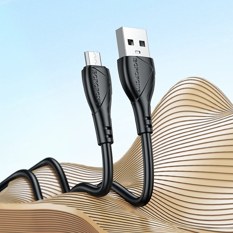 Câble de Données et de Charge USB-A - microUSB Borofone BX121 Energy, 18W, 1m, Noir