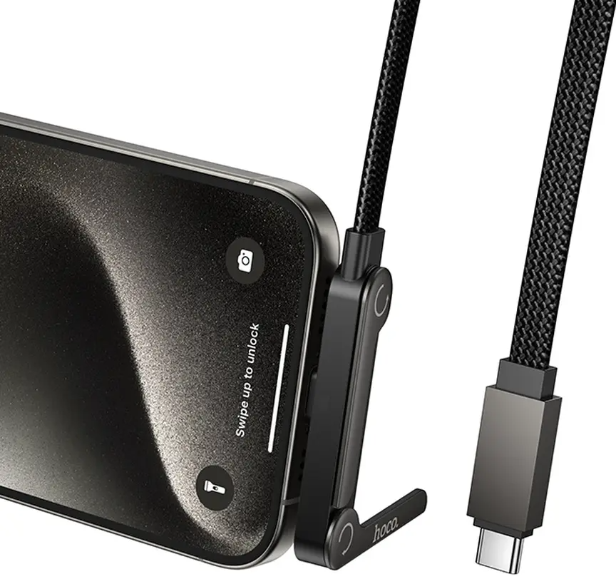 Câble de données et de charge USB-C - USB-C HOCO U150 Exquisite, 60W, 1,2m, Noir