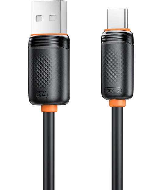 Câble de données et de charge USB-A - USB-C XO Design NB302, 18W, 1m, Noir