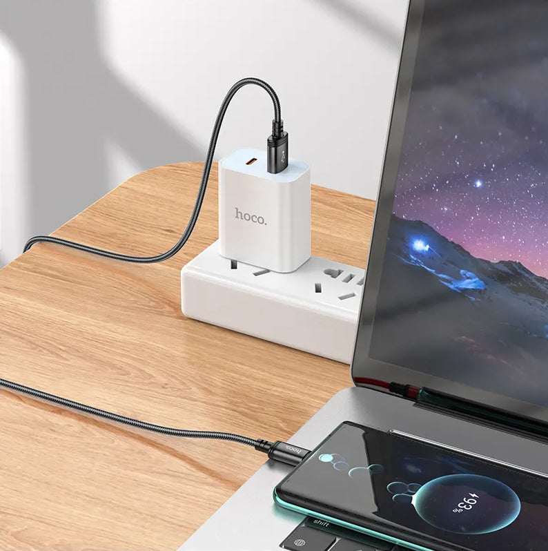 USB-A to USB-C Data and Charging Cable HOCO X89, 18W, 2m, Black