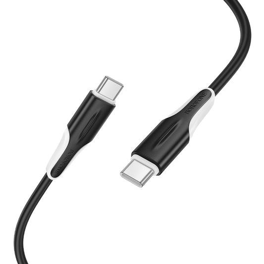 Câble de Données et de Charge USB-C - USB-C Borofone BX119 New, 60W, 1m, Noir