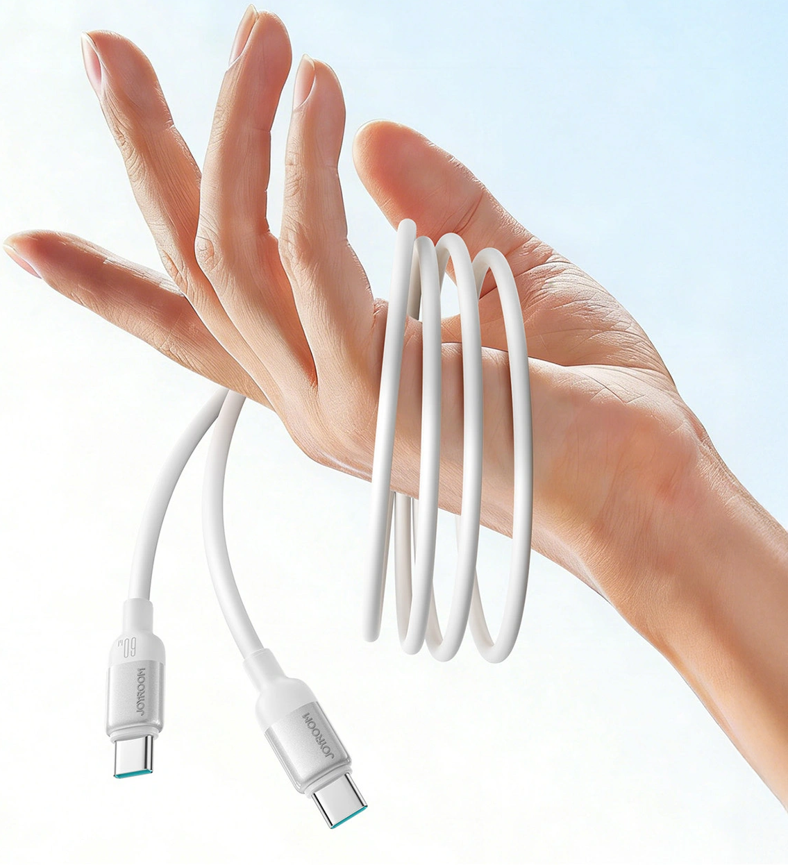 Câble de données et de charge USB-C - USB-C Joyroom S-A62 Lively, 60W, 1,2m, Blanc