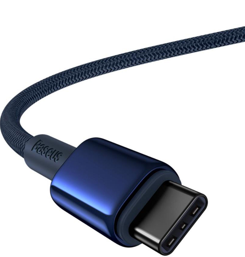 Câble de Données et de Charge USB-C - USB-C Baseus Tungsten Gold, 100W, 1m, Bleu Marine P10319800321-03