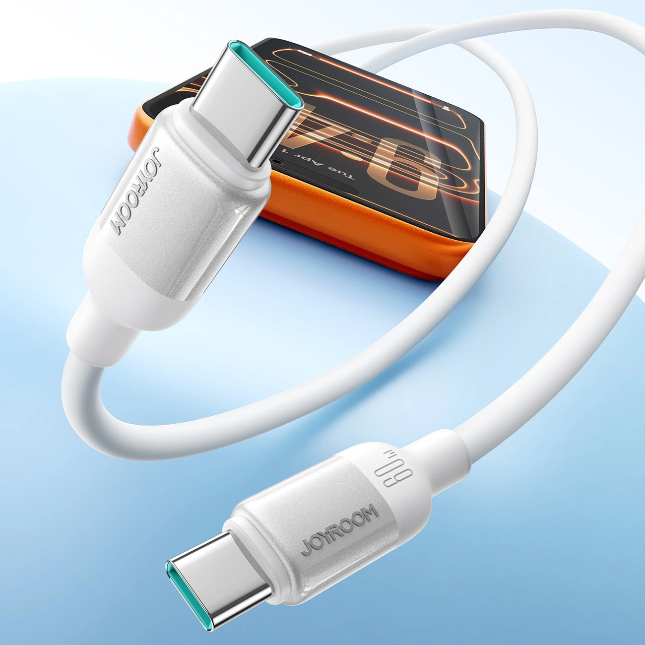 Câble de données et de charge USB-C - USB-C Joyroom S-A62 Lively, 60W, 1,2m, Blanc